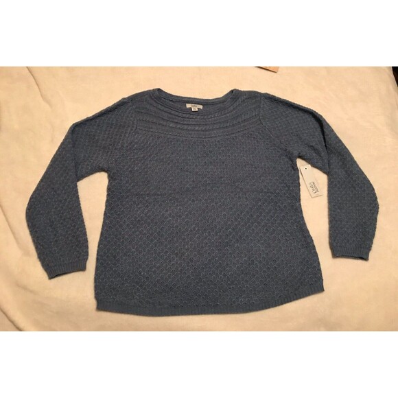 Croft & Barrow Soft Sweater Pull Over boat neck Style P2XL Long Sleeve Blue New - Picture 3 of 10